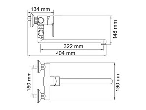 Смеситель для ванны и душа Wasserkraft Ammer 3702L