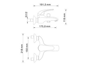Смеситель для ванны и душа Wasserkraft Rossel 2801