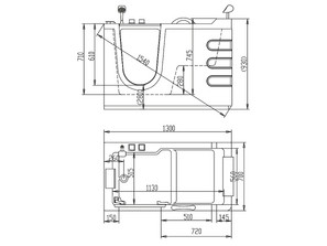 Ванна акриловая с дверцей ABBER AB9000 C L