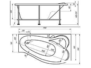 Ванна акриловая RELISAN  Isabella L/R 170x90 