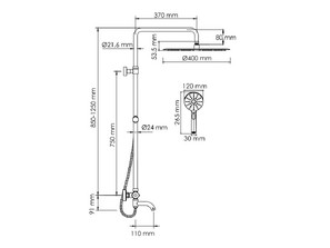 Душевая стойка Wasserkraft A188.117.127.010.CH Thermo