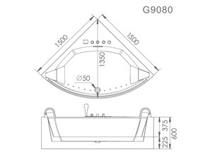Ванна гидромассажная GEMY G 9080