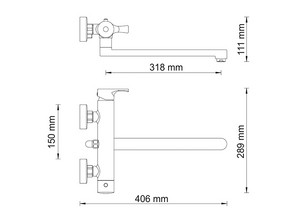 Смеситель для ванны и душа Wasserkraft Berkel 4802L