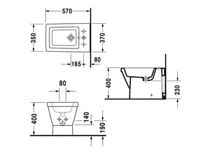 Биде напольное Duravit 2nd floor 0136100000