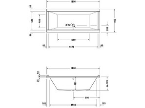 Ванна акриловая Duravit Starck 180х80 (700204000000000)