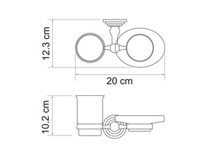 Держатель стакана и мыльницы Wasserkraft Ammer К-7026