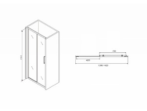 Душевая дверь ABBER Schwarzer Diamant AG30150B