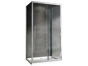 Душевое ограждение П-образное  ABBER  Schwarzer Diamant AG30100H-S85-S85