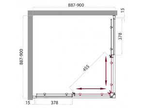 Душевая кабина с низким поддоном BelBagno UNO-CAB-A-2 90*90