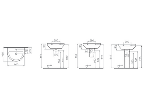 Раковина с пьедесталом Vitra S 50 5302B003-0001