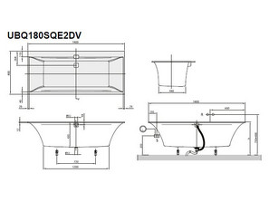 Ванна квариловая  Villeroy & Boch Squaro Edge 12 UBQ180SQE2DV-01
