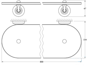 Полка стеклянная 80 см 3SC Stilmar Chrome STI 016