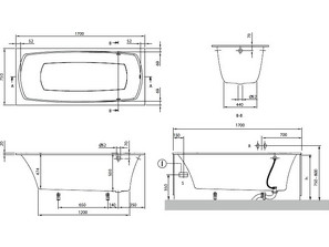 Ванна квариловая  Villeroy & Boch My Art Solo 170*75 UBQ170MYA2V-01