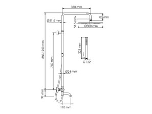 Душевая стойка Wasserkraft A188.116.137.087.CH Thermo