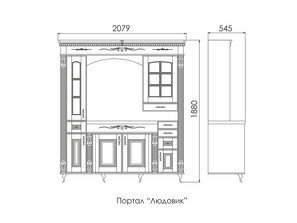 Мебель для ванной Atoll Портал "Людовик" black