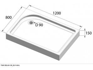 Душевой поддон BelBagno Tray-BB-AH 120*80