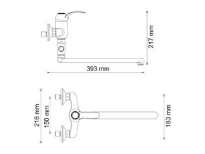 Смеситель для ванны и душа Wasserkraft  Isar 1302L