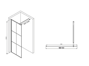 Душевая перегородка ABBER Immer Offen AG62090B