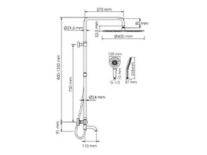 Душевая стойка Wasserkraft A188.117.101.087.CH Thermo