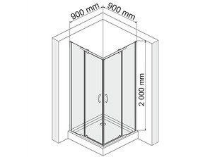Душевой уголок WasserKRAFT  Leine 35P03 90*90