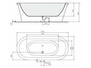 Ванна акриловая Salini MATRIX L 175x86
