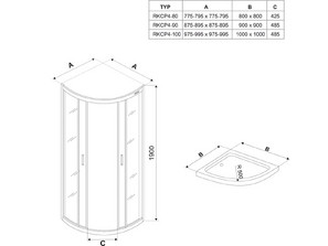 Душевой уголок RAVAK Rapier  NRKCP4 80*80