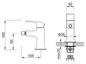 Смеситель для биде Zeegres Z.RILL 4700701