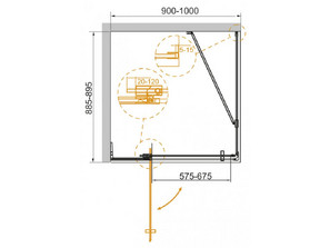 Душевой уголок CEZARES SLIDER-AH-1-80/90-90-C-Cr
