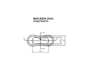  Ванна свободностоящая Magliezza Julia 175х73 хром