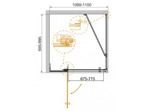 Душевой уголок CEZARES SLIDER-AH-1-100/110-100-C-Cr