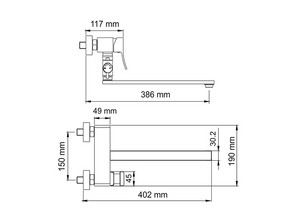 Смеситель для ванны и душа Wasserkraft Aller 1062LWHITE