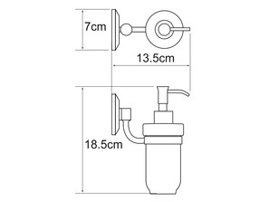 Дозатор для жидкого мыла 160 мл Wasserkraft Rhein K-6299C
