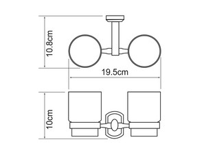 Подстаканник двойной керамический  Wasserkraft Oder K-3028DC