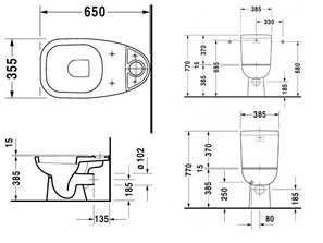 Унитаз моноблок DURAVIT D-Code 21110900002