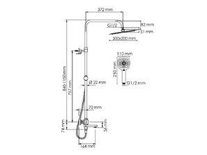 Душевая стойка Wasserkraft A199.069.065.010.CH Thermo
