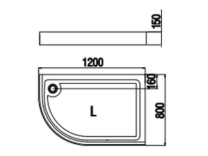 Душевой поддон BandHours Alba L/R - Tray 120*80