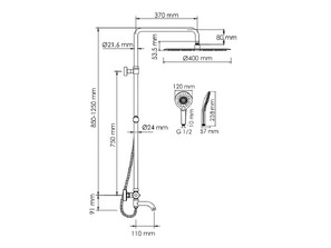 Душевая стойка Wasserkraft A188.117.101.010.CH Thermo 