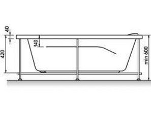 Ванна акриловая RELISAN Zoya 150x95
