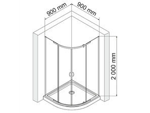 Душевой уголок WasserKRAFT  Leine 35P01 90*90