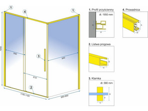 Душевой уголок REA SOLAR Gold 120*90 REA-K4902