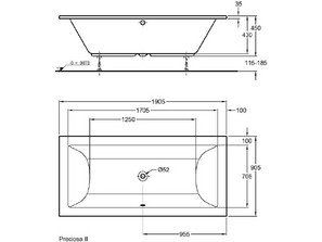 Ванна акриловая  Keramag Design Preciosa II 191х91 F600395000