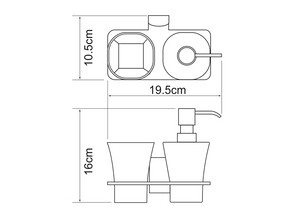 Держатель стакана и дозатора Wasserkraf Exter К-5289 