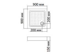 Душевой поддон BandHours Square 99-Tray 90*90