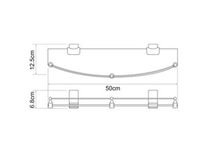 Полка стеклянная Wasserkraft Leine К-5024