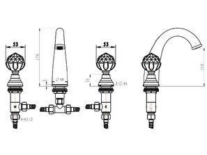 Смеситель на борт ванны Baheme Brillante Presente 357 