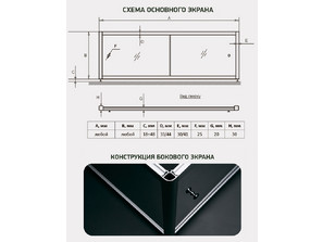 Экран для ванны A-Screen (алюминий)