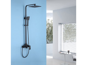 Душевая стойка  ABBER  Wasserfall AF8616B с изливом, черная матовая 