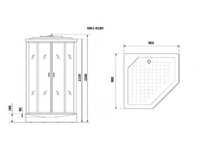 Душевая кабина  с низким поддоном Niagara  Premium NG-6001-01GD