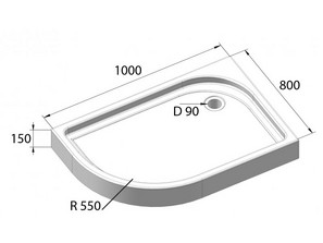 Душевой поддон BelBagno Tray-BB-RH 100*80