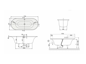 Ванна встраиваемая Villeroy & Boch UBQ175CEU7V-01 Cetus 170х75 
